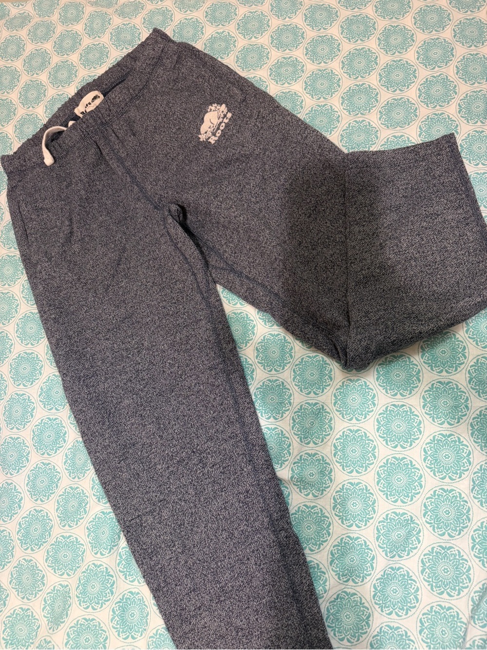 Roots Kids Navy Heather Joggers with Logo